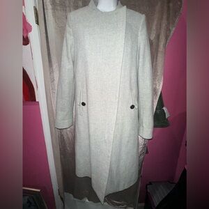 Mango Women’s Grey Mid-Length Pea Coat SIZE X-SMALL NWT